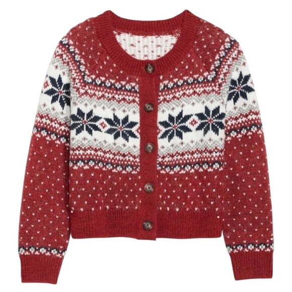 Old Navy Red White Fairisle Plussize Cardigan Sweater Size XXL - Picture 5 of 8